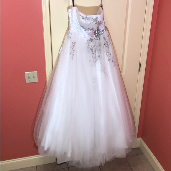 silver embroidered wedding dress